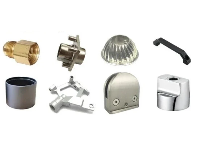 Farklı yüzey kaplamaları uygulanmış metal parçalar
